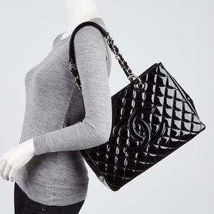 Patent Chanel Grand Shopping tote